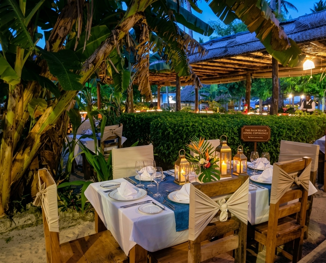 Candlelit beachfront dining experience at Zanzibar Bay Resort